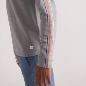 NWT Marine Layer Midweight Long Sleeves Air Crew Tee in Mockingbird with Stripes